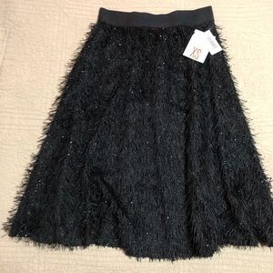 LuLaRoe XS Elegant black eyelash Jill skirt NWT